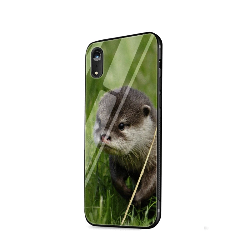 G10 Чехол для мобильного телефона из стекла ТПУ для iPhone 5 5S 6 6s 7 8 Plus X XR XS Max Shell Cover Animal Otter защита - Цвет: G10