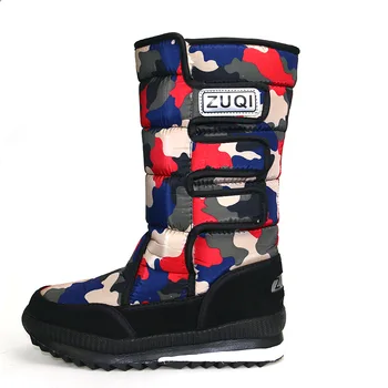 

winter camoflague mid calf snow boots women men s snow boots waterproof big boys girl warm square heels ankle snow boots