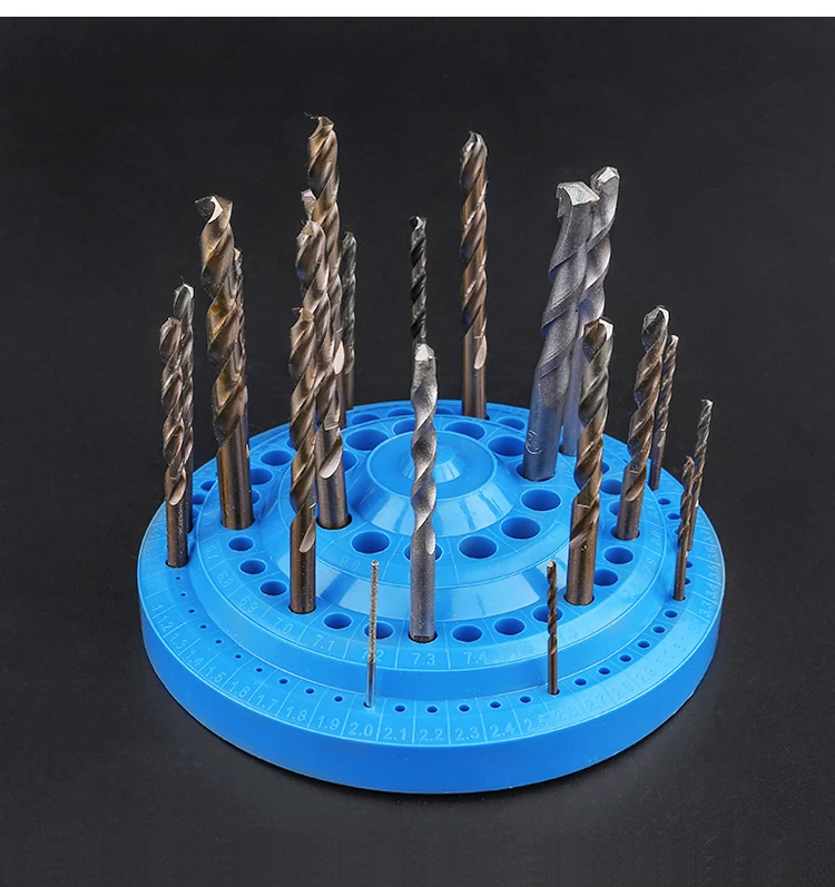 100Pcs Hole Bore 1-13mm Drill Bit Storage Case Stand Round Shape Hard Plastic Organizer Container Box large tool bag