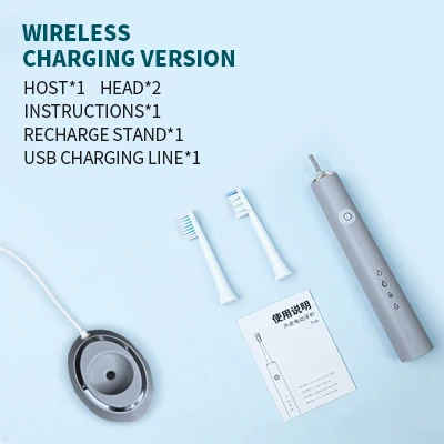 Wireless Gray Kit BMQ электрическая зубная щетка Brosse A Dent электрик 1800 мАч батарея IPX7 головка чипа сменная зубная щетка Spazzolino Elettrico - Цвет: Wireless Gray Kit
