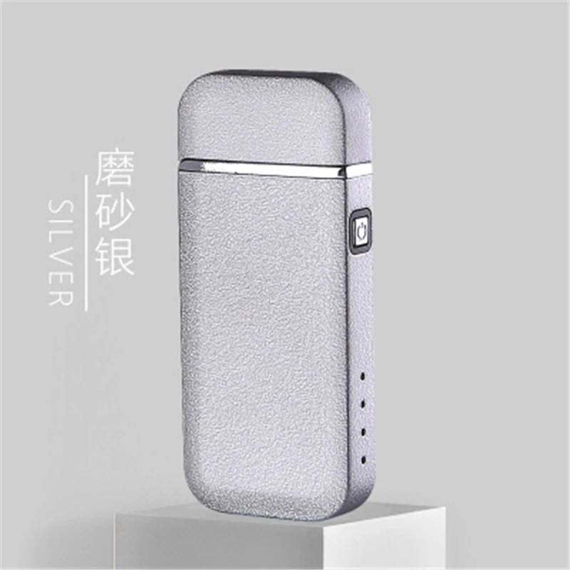 Matte Silver Новая зарядка Usb зарядка Arc Plasma электронный импульсный ветрозащитный зажигалка Tesla катушка спиннинг дуговая зажигалка с фонариком - Цвет: Matte Silver