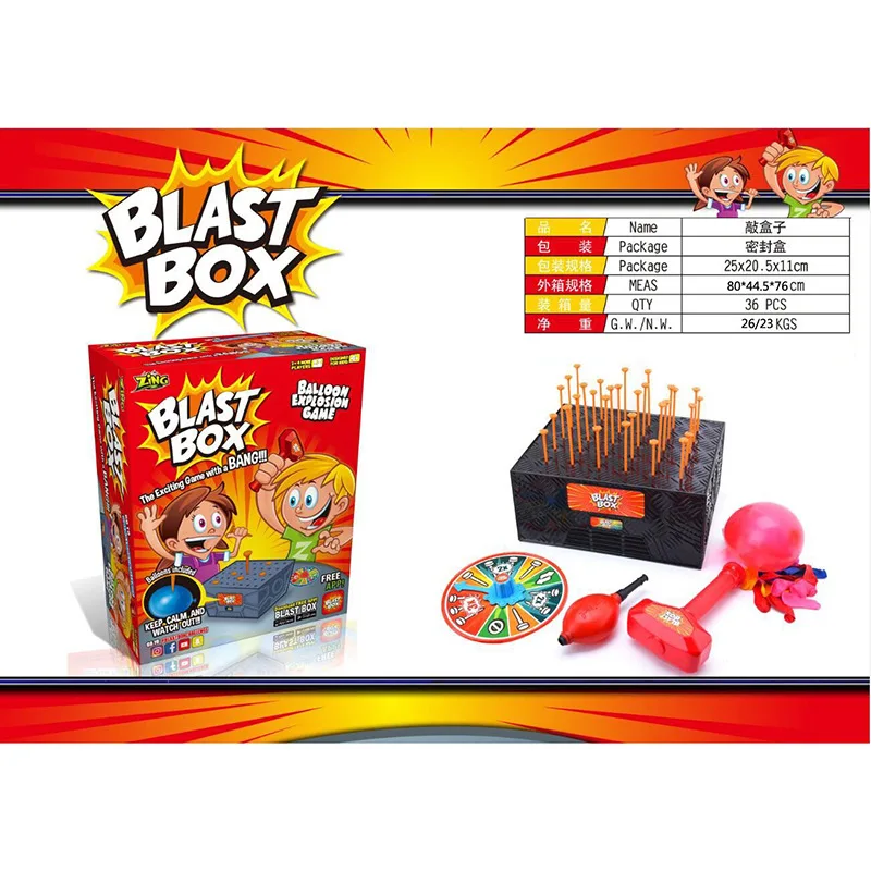 

Hot Sales Blast Box Knock Box Trick Toys Party Interactive Blast Balloon Crisis Game
