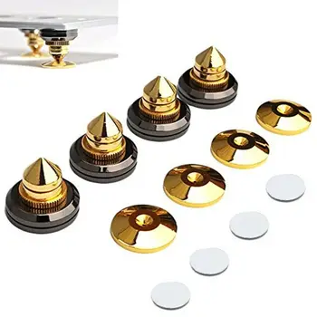 

4Set Shockproof Speaker Spike Golden Cone Base Pads for AUdio Amplifier Cd Kit