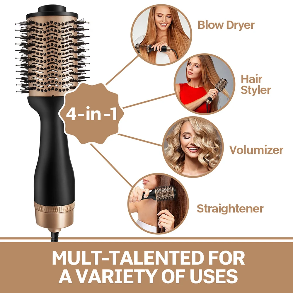 

One Step Hair Dryer Brush Household Anti-Scald Negative Ion Hot Air Brush Volumizer Hair Curler Straightener Salon Hair Styler