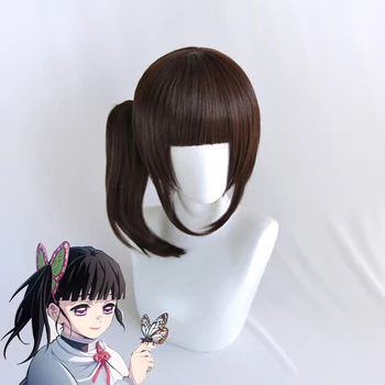 

Demon Slayer: Kimetsu No Yaiba Tsuyuri Kanawo Cosplay Wigs 40cm Synthetic Wig Black Brown Mixed Claw Clip Ponytail Anime Wig