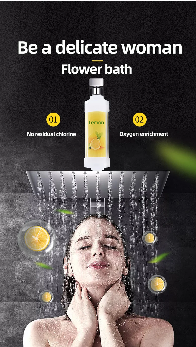 Description Picture 4 of itemYenvQee waterontharder Bath Shower Filter Scent Rose, Lemon,Lavender Smelle Chlorine Removal Soften Bath Shower