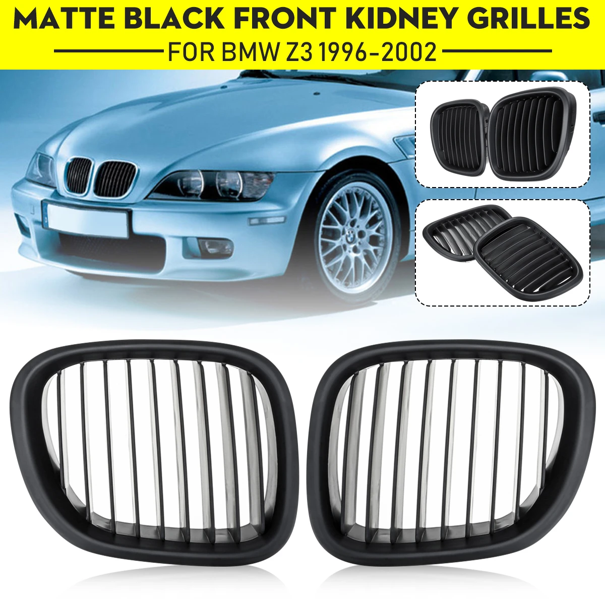 Matte Black For BMW Z3 front Performance Grille Grill 19962002 Car
