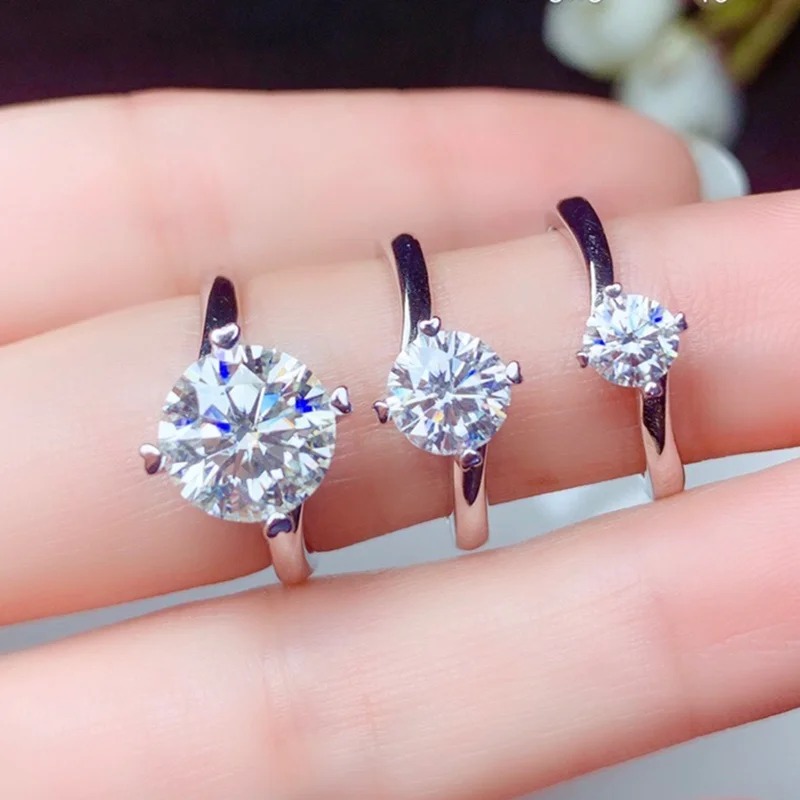 Женское кольцо LeeChee Moissanite Подарок на годовщину помолвки 0.5CT 1CT 2CT VVS Lab Diamond для