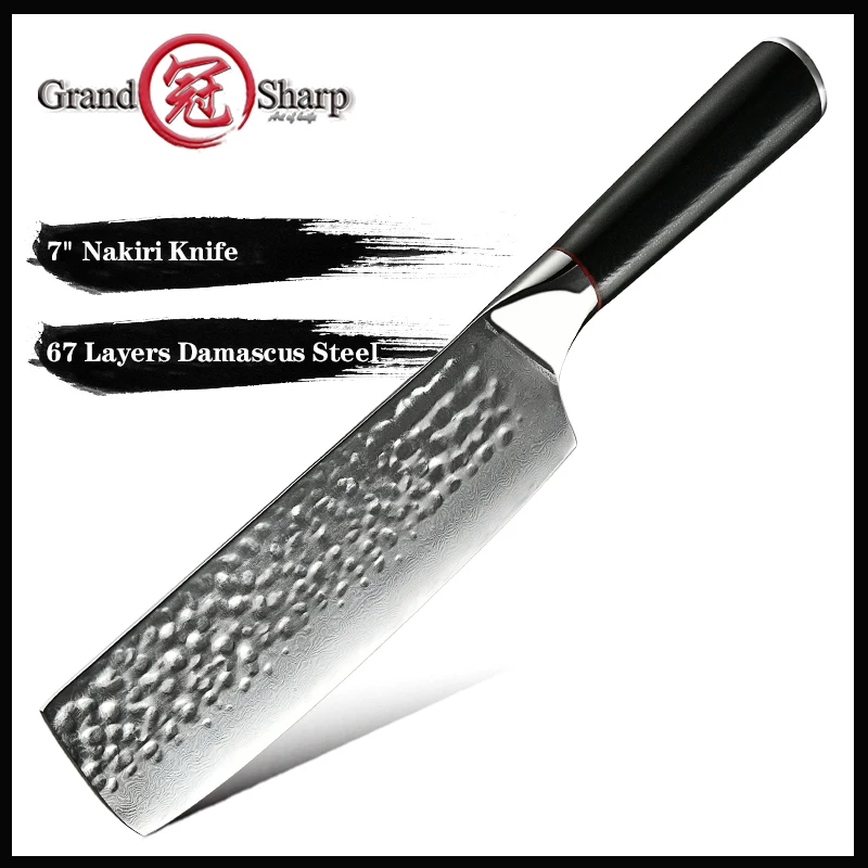 Нож шеф-повара Grandsharp профессиональный японский нож из дамасской нержавеющей