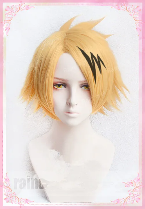 Аниме My Hero Academy Boku No Hero Academy Denki Kaminari, карнавальный костюм, Униформа, ежедневный костюм на Хэллоуин, нарядные вечерние платья - Цвет: Wig only