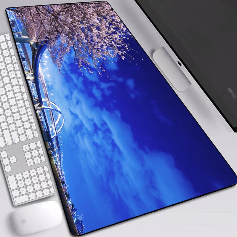 Mouse Pad Large Japan Hokkaido Bridge Sakura Non-slip Optional Thickness Rubber with Locked Edge Wrist Mats for Gamer | Компьютеры и