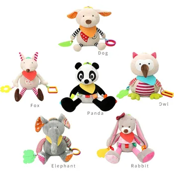 

Newborn Baby Appease Plush Stroller Toys Baby Rattles Mobiles Cartoon Animal Hanging Bell Educational Baby Toys