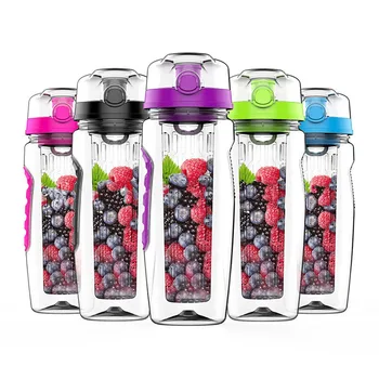 

32oz 1000ml BPA Free Fruit Infuser Juice Shaker Sports Lemon Water Bottle Tour hiking Portable Climbing Camp detox Bottles