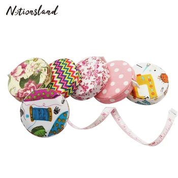 

1pc Portable Retractable Measure Tape Tailor Ruler Centimeter/Inch Children Height Ruler Cute Fabric Covered Design Sewing Tools