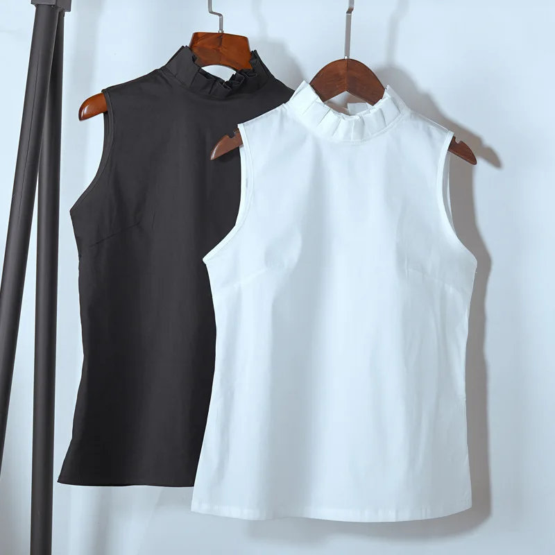 

Summer Black Half Shirt Detachable Collars for Women Shirt Fake Collar Ruffles Stand Lace Sweater False Collars Tops