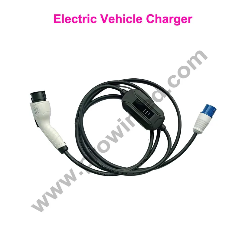 EVSE 16A 32A J1772 EV зарядное устройство CEE 3 промышленное однофазное Тип 1 Зарядное устройство для электромобиля 5М кабель портативный Зарядная станция