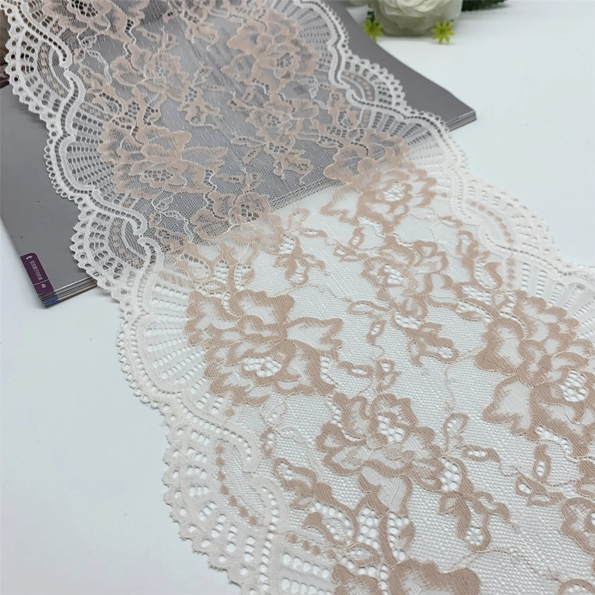 3y/lot 7 Colors 23cm Stretch Lace trim Olive Green 5