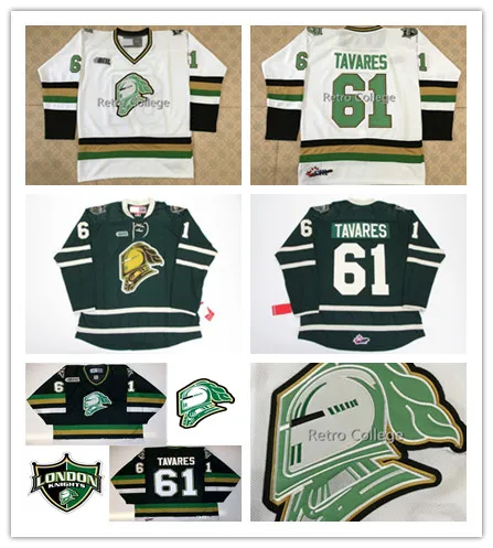 

#61 John Tavares London Knights throwback Hockey Jersey Embroidery Stitched Customize any number and name