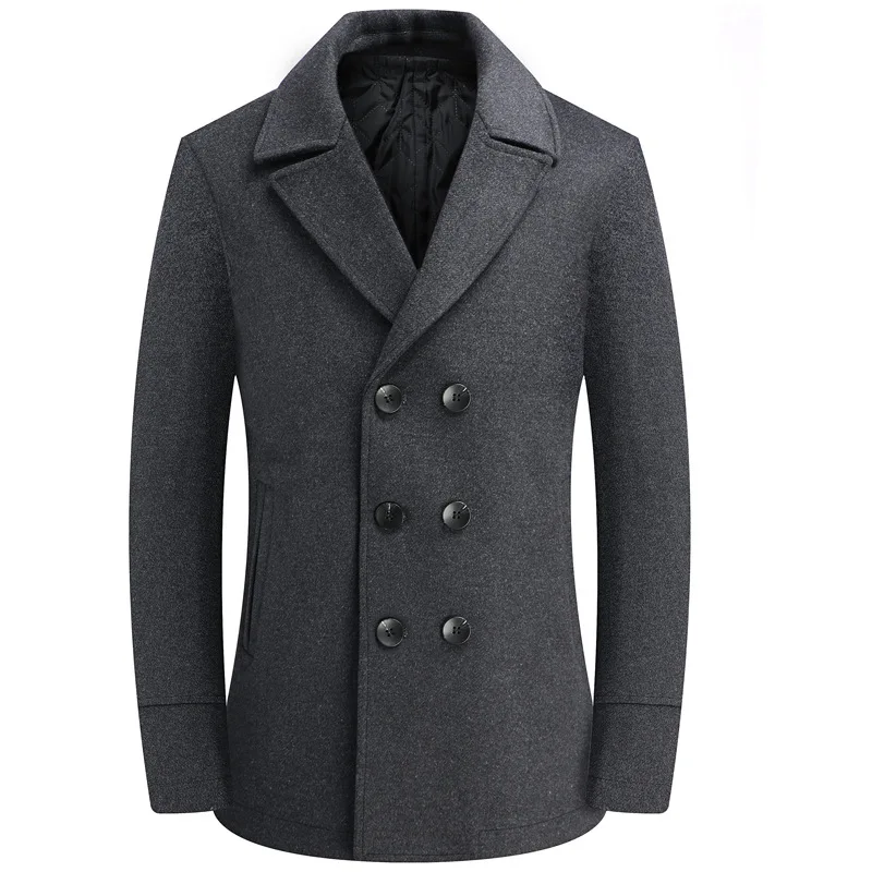 Winter Gray Woolen Coat Male Double Breasted Overcoat Wool Men Coat Long Sleeve Thick Blend Coat Boy Plus Size 4xl Windbreaker Winter Gray Woolen Coat Male Double Breasted Overcoat Wool Men Coat Long Sleeve Thick Blend Coat Boy Plus Size 4xl Windbreaker
