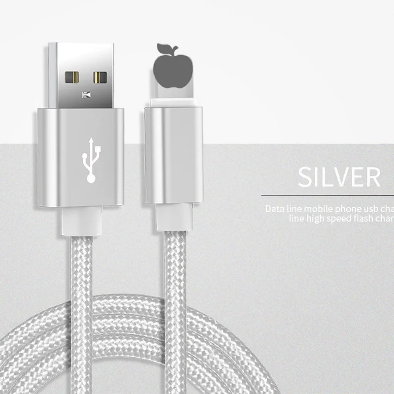 USB кабель для iPhone Xs Max Xr X 8 7 6 6 S 5 5S iPad Быстрая зарядка зарядное устройство кабель для мобильного телефона для iPhone провод шнур 0,25 м 1 м 2 м - Цвет: Silvery