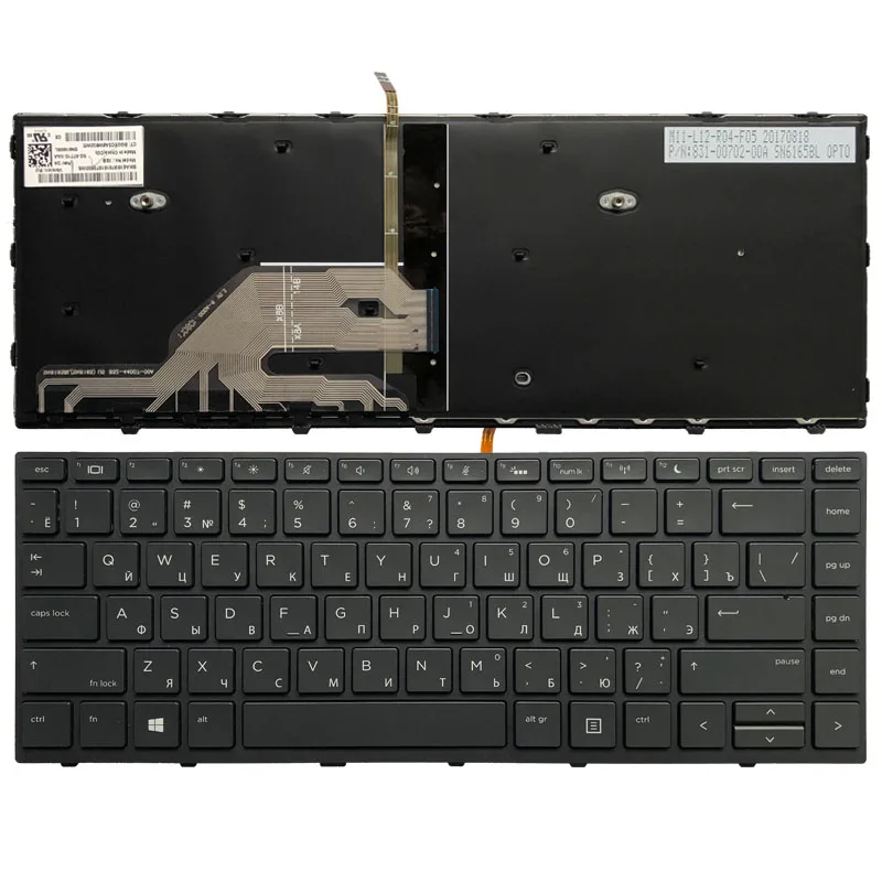 Русская клавиатура для ноутбука HP Probook 430 G5 440 445 SG 87710 XAA X8B RU с подсветкой и черной