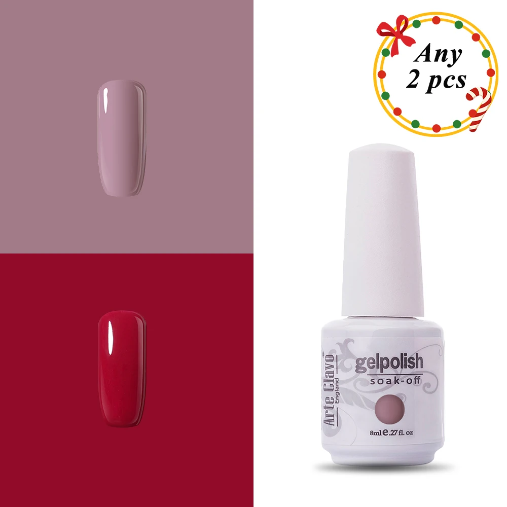 Any 2 Colors Arte Clavo 8 мл телесный красный цвет отмачиваемый Гель-лак для ногтей Полупостоянный верхний слой гибридный лак 85 цветов УФ-гель для ногтей - Цвет: Any 2 Colors