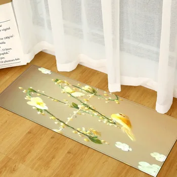 

Flannel Printed Carpet For Hallway Anti-slip Doormat Bedroom Bedside Mat Absorbent Kitchen Rugs Floor Carpets