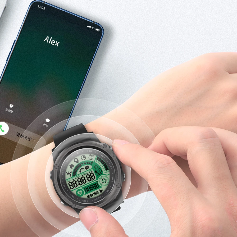 Ceny SENBONO S28 Sport wodoodporny stoper inteligentny zegarek Ip68 Bluetooth 4.0 kompas pilot zadzwoń SMS przypomnienie Smartwatch