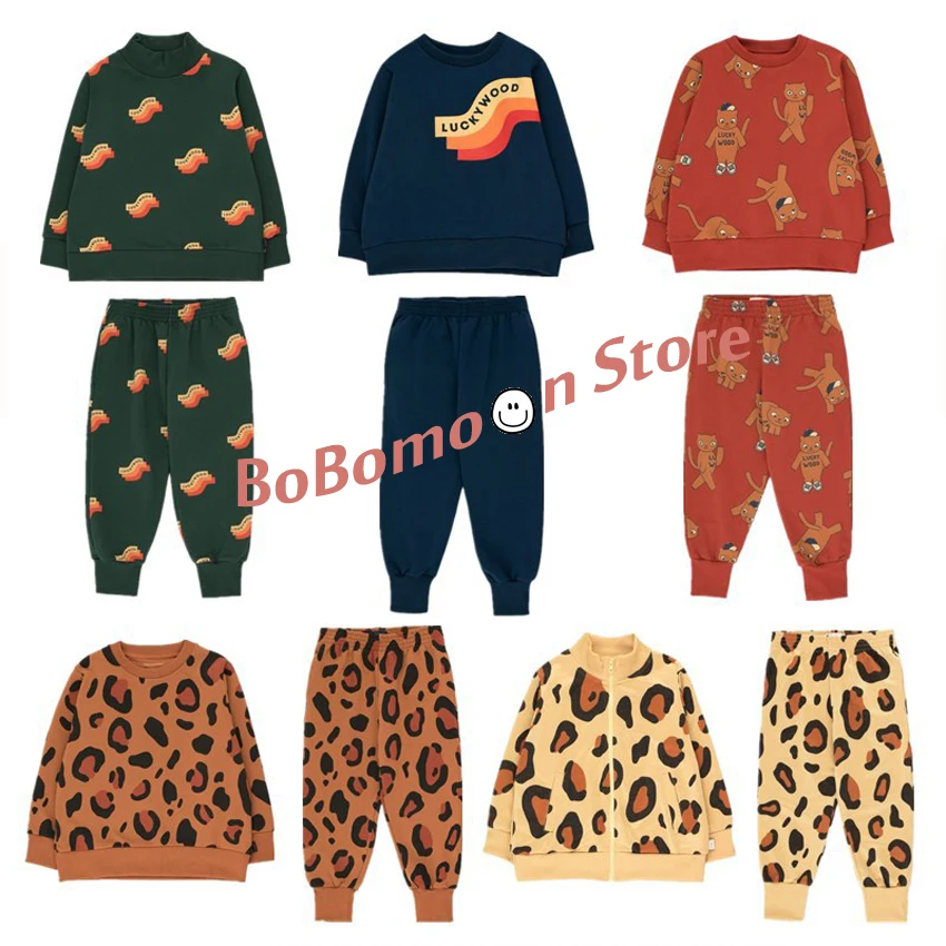 BoBomoon-TC/зимняя одежда для девочек Одежда для маленьких девочек на День Благодарения с леопардовым принтом Одежда для мальчиков на первое Рождество комплекты для девочек