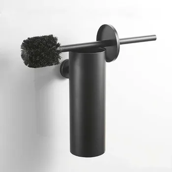 

Durable Balck Toilet Brush Holder Wall Mounted Bathroom Accessories Stainless Steel Bathroom Cleaning Tool Holder Toilet Brush