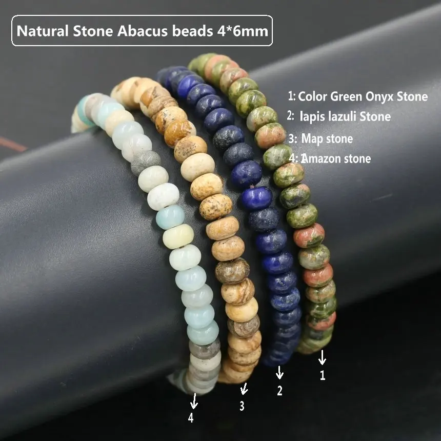 New Design Abacus Beads Bracelet Men Amazonite Natural Stone Bracelet For Women Girls Lucky Couple Bracelets Jewelry Lover Gift - Image 2