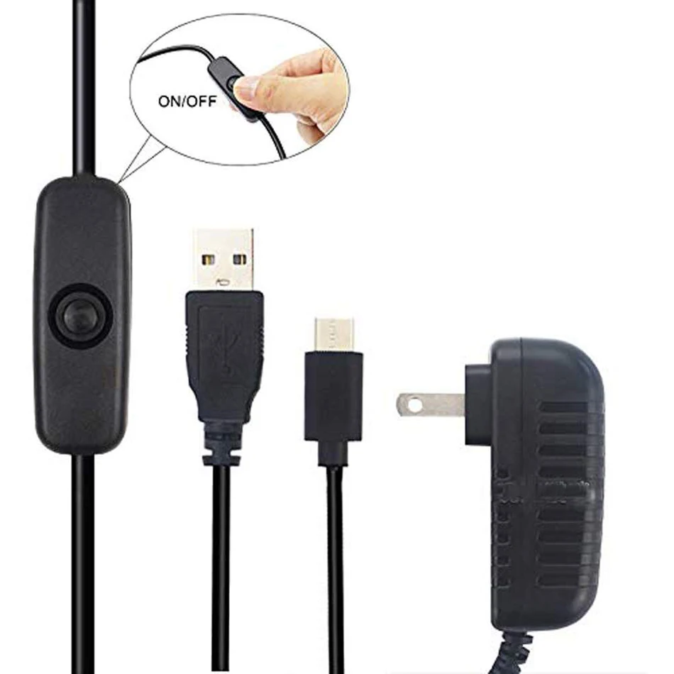 5 в 3A Raspberry Pi 4 блок питания Type C адаптер с переключателем вкл/выкл EU US AU UK зарядное