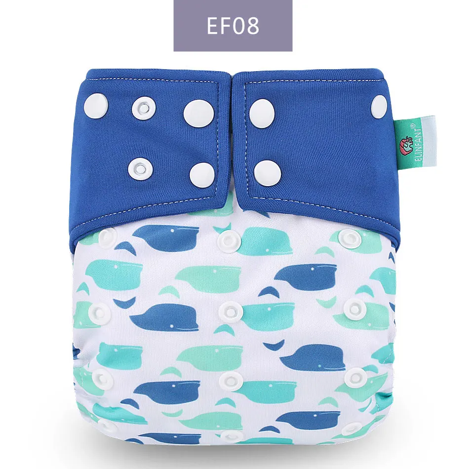 EF08-baby diaper Elinfant, экологичные тканевые подгузники, детские подгузники с карманами, водонепроницаемые детские подгузники с рисунком совы, многоразовые тканевые подгузники, 1 шт. в упаковке - Цвет: EF08-baby diaper