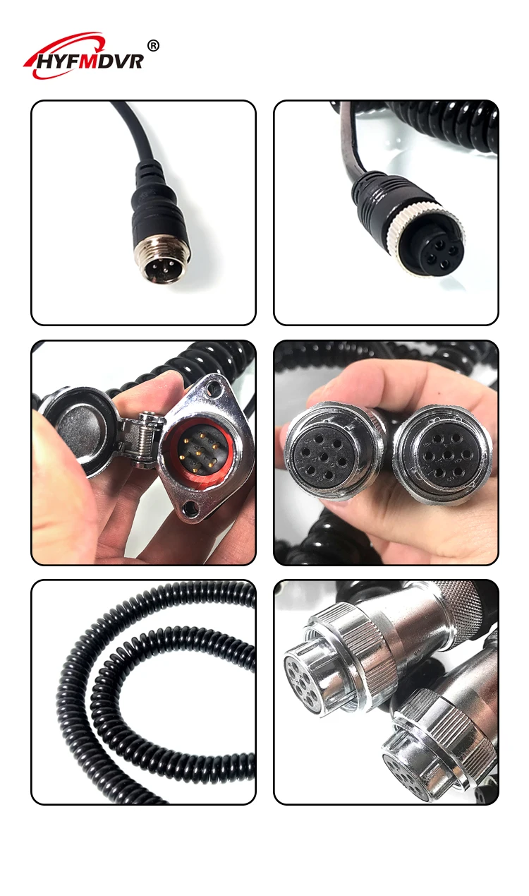 HYFMDVR прямые продажи пятно качество пружинный кабель 5 м 7-core провод катушки 2 канала видео наблюдение 24v с большим числом значений напряжения дизайн