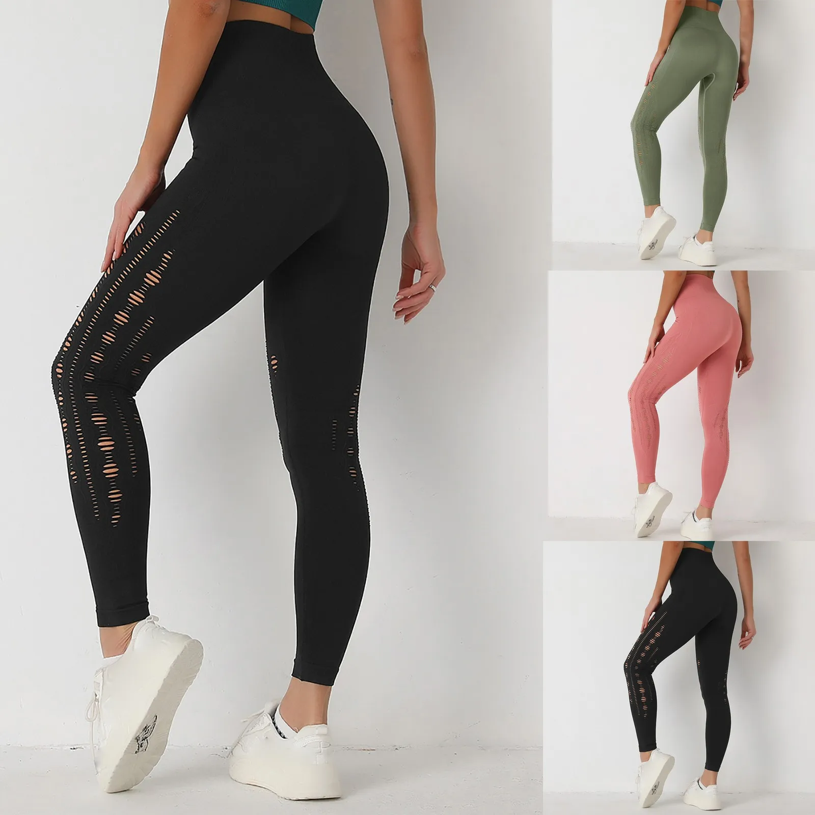 

Yoga Pants High Waist Elastic Yoga Body Sweatpants Training Fitness Leggings And Ankle Pants Hollow Breathable Yoga Pants Штаны