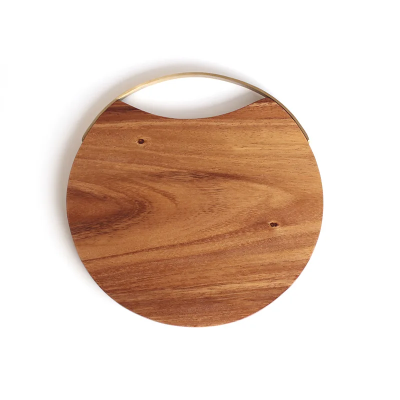 Креативная цельная деревянная кухонная разделочная доска из цельного дерева доска для нарезки фруктов хлеб стейк разделочный поднос Неокрашенный - Цвет: 26.5x1.5CM