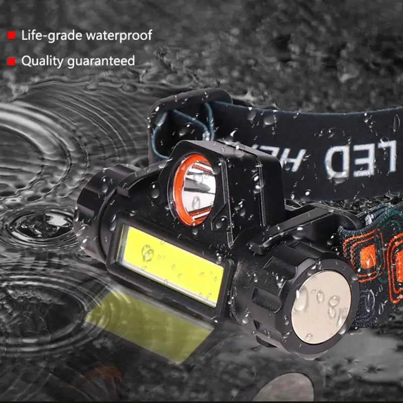 USB Rechargeable Mini LED Headlight Headlamp Portable COB Head Lamp  Flashlight Torch Camping Hiking Night Fishing Light