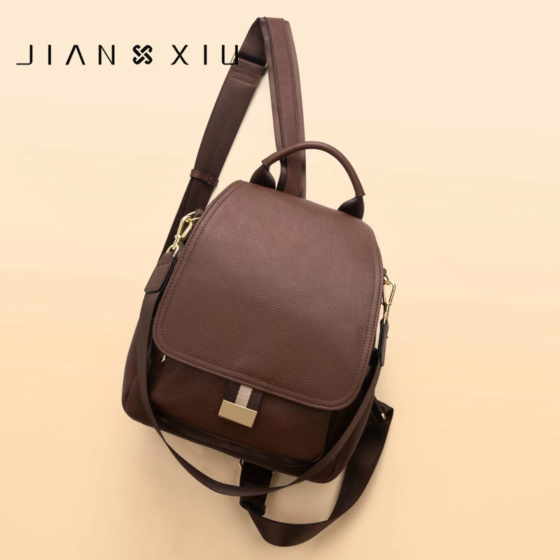 

Genuine JIANXIU Leather Shoulder Bag Women 2019 New Layer Leather Fashion Large Capacity Backpack High Quality Free Shippping