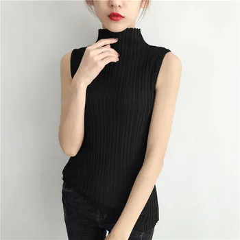 

XUXI 2020 Combinable Knitting Turtleneck Sweater High Neck Sweater Elastic Vest New Korean Spring Sweater FZ0732