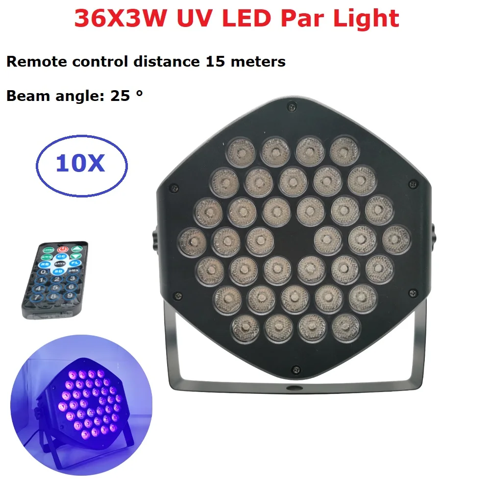 DMX светодиодный Par 36X3W УФ фиолетовый сценический светильник Светильник с DMX512 для