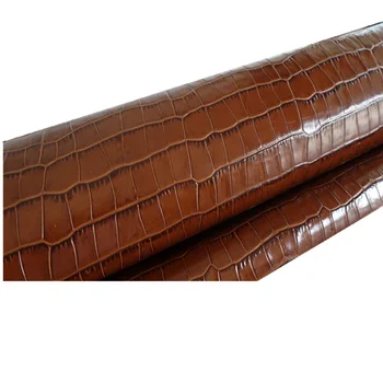 

Brown crocodile pattern leather 0.8-1.1mm handmade diy leather belt belt strap strap bag material