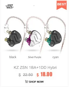 KZ ZSN 1BA+ 1DD гибридные наушники-вкладыши HIFI DJ Monito спортивные наушники для бега наушники KZ ZS10 ZST ZS6 KZ BA10 AS10 ZSN PRO