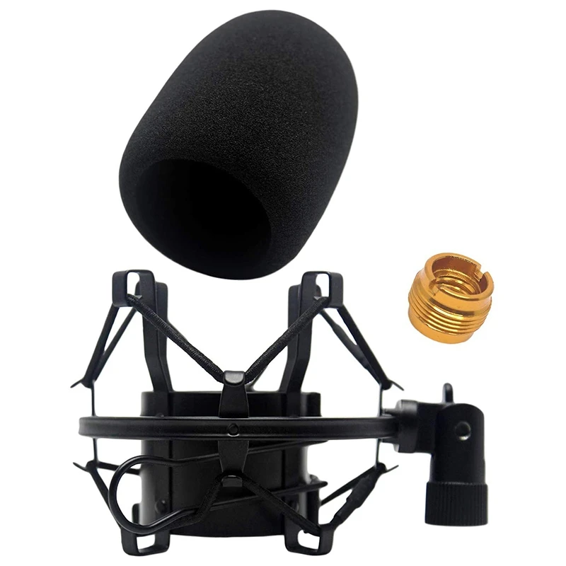 

Foam Windscreen with Shock Mount To Eliminate Vibrations - Acoustic Foam