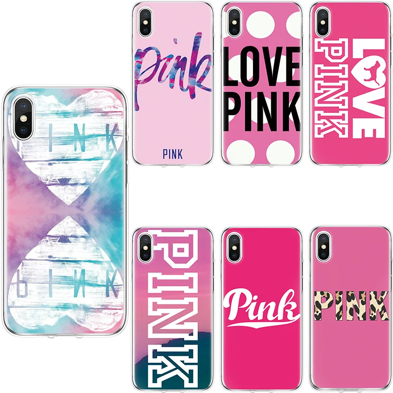 

PINK Smart Cover Transparent Shell Phone Case For iPhone XR XS X XS Max Soft Capa For iphone 7 8 10 6 6S 5 5S 7 Plus 8 Plus Case