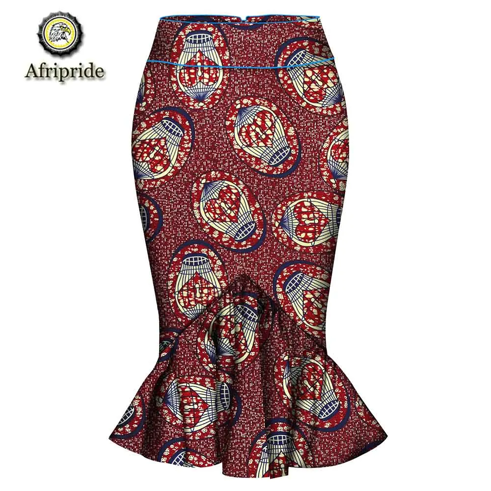 Весенняя африканская повседневная юбка для женщин, AFRIPRIDE, естественная талия, Анкара, принт Дашики, Базен riche, чистый хлопок, S1827005 - Цвет: 398