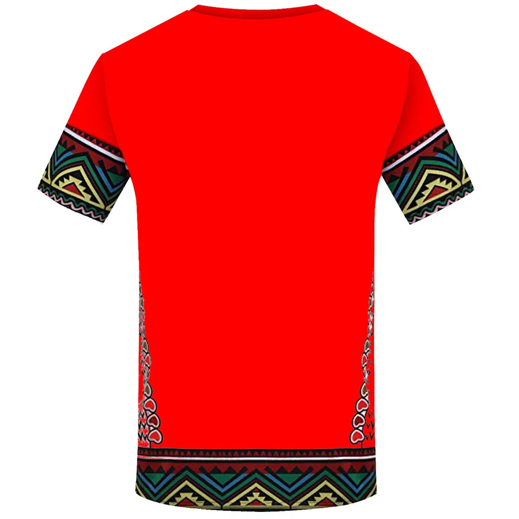 Африканский стиль принт Мужская Дашики футболка круглый вырез короткий рукав Футболка Пуловер Футболка фестивальный Топ для мужчин одежда АА