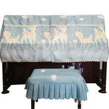 Новое поступление Набор мультфильм олень чехол для пианино табурет крышка Европейская сельская местность универсально вертикально для фортепиано, от пыли крышка половина