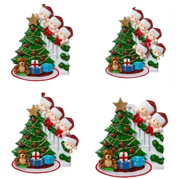 

4 Pcs Personalized Christmas Tree Birthday Decoration Name Christmas Ornaments Family Pandemic DIY Gift