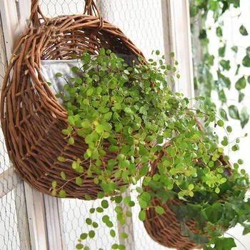 

Rattan Wall Hanging Storage Basket Natural Wicker Home Door Flower Hanger Planters Garden Wedding Wall Decoration
