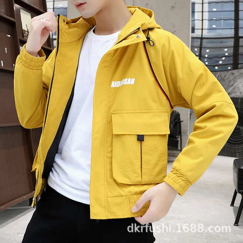 

Men Autumn Coat New Style Korean-style Trend Handsome Versatile Workwear Solid Color Casual Autumn Clothing Jacket